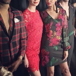 NWT Trina Turk 3D Garden Vine Lace Dress in Pagoda Red 2